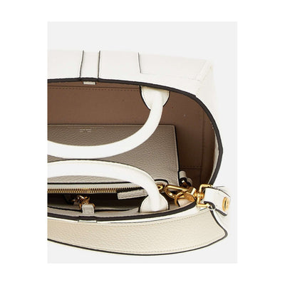 Elisabetta Franchi Borsa Donna Bianca a Mano Tracolla - Borsa Poliestere Poliuretano Tasca Interna