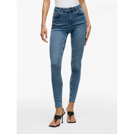 Jeans skinny donna Vila Clothes Medium Blue Denim – Jeans slim elasticizzati a vita media Vila 14094341.