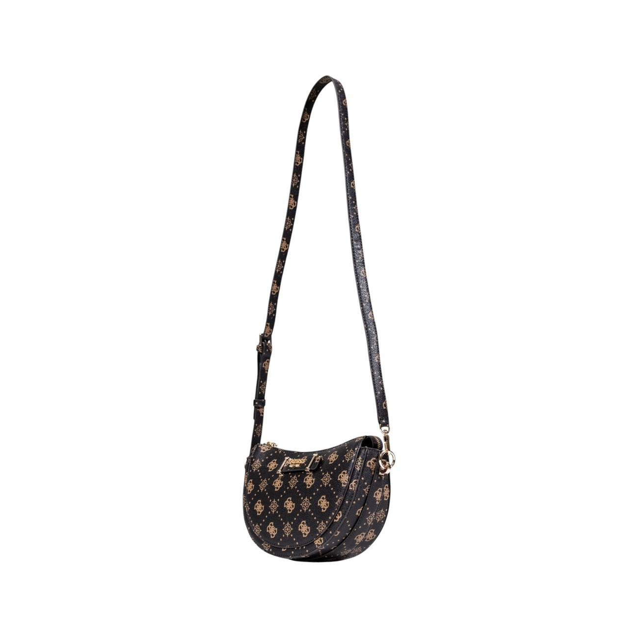 Guess Borsa Donna Marrone con Stampa - Borsa a Tracolla Cerniera Tasca 23x16x10cm