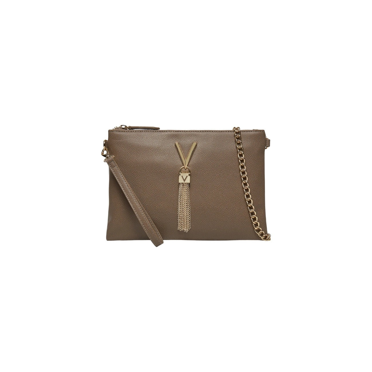 Valentino Bags Borsa Donna Marrone - Borsa a Tracolla con Cerniera e Cinturino 26.5x18.5x1cm