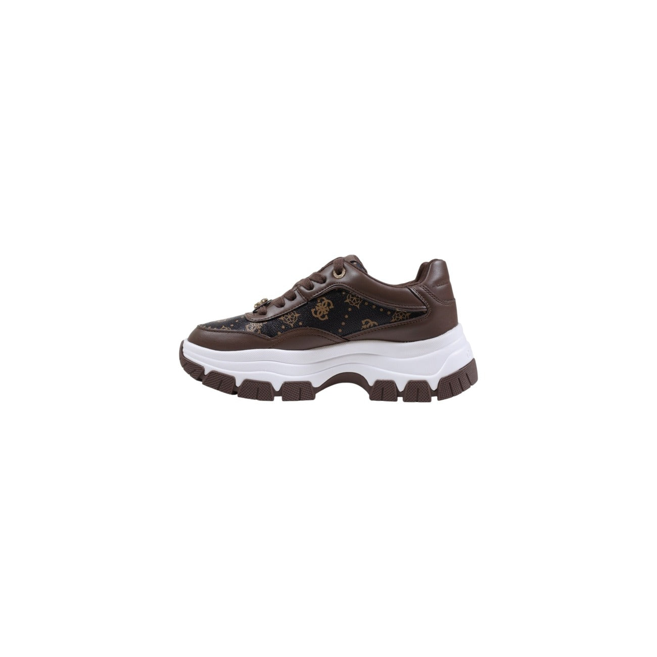 Guess Sneakers runner marroni Berrett2 Chunky; tomaia con stampa logo 4G, suola platform confortevole e finiture raffinate. Un must-have dinamico e di tendenza per il guardaroba femminile. 