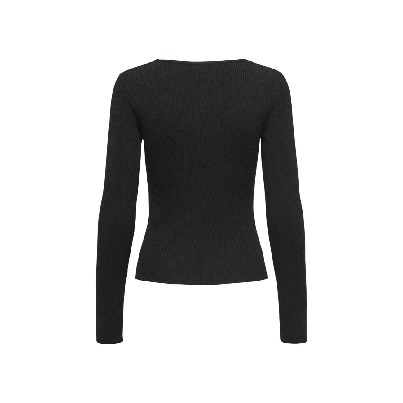 Only Maglia Donna Nera Maniche Lunghe Scollo Tondo - Maglia Viscosa Nylon