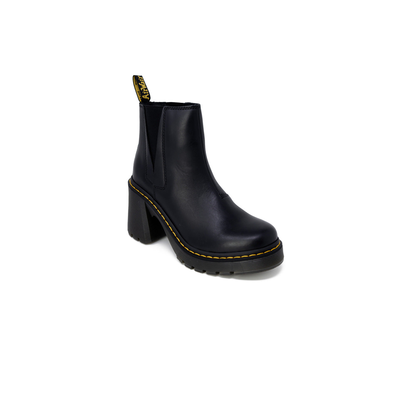 Dr. Martens Stivaletti Donna Nero Tacco Largo Punta Tonda Pelle Autunno Inverno 26440001