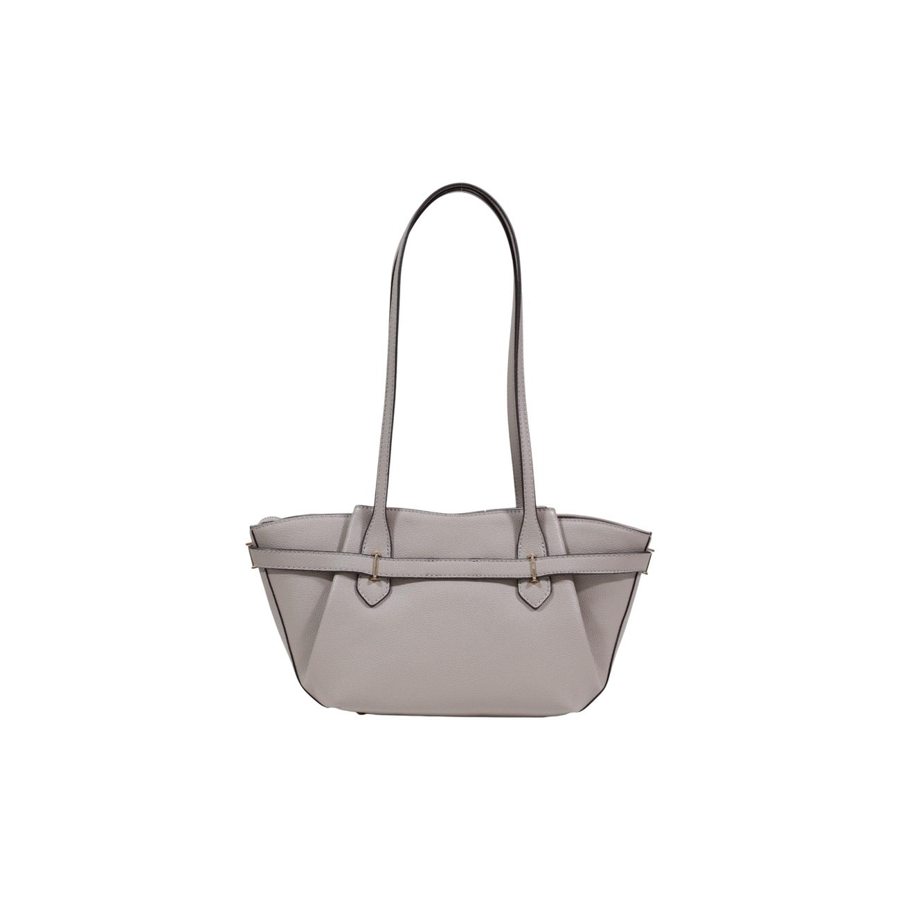 Borsa Satchel Guess Yesba; 100% Poliuretano Grigio. Design a bauletto, metalleria dorata, chiusura con zip. Borsa donna ampia (40 cm) e strutturata. Vista posteriore 