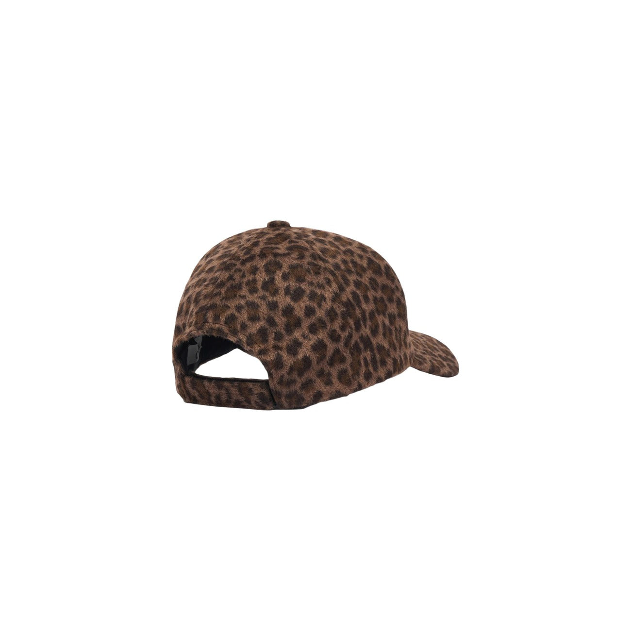 Cappello visiera Liu-Jo leopardato ecopelliccia 2F6048 T6089. Cappellino invernale da donna animalier marrone effetto pelliccia con logo ricamato Liu-Jo e chiusura posteriore con automatici.