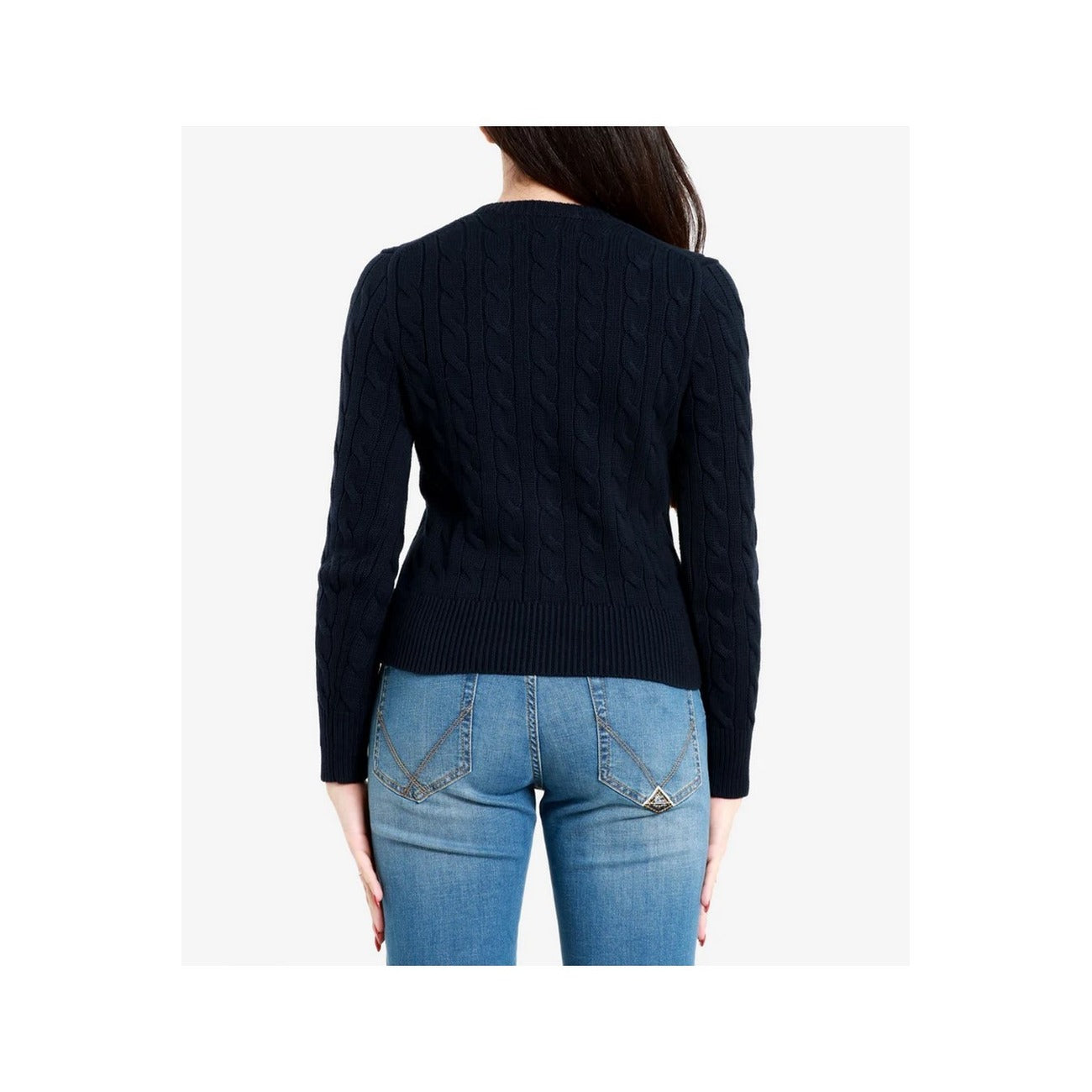 Polo Ralph Lauren Cardigan Donna Blu con Bottoni Maniche Lunghe - Cardigan Cotone Scollo Tondo