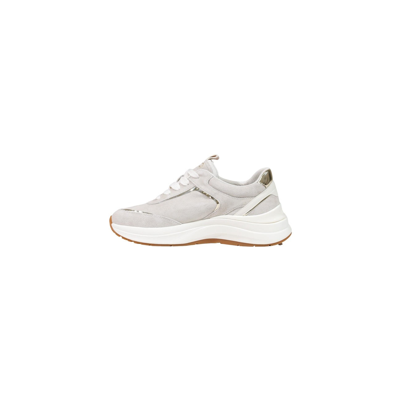 Sneakers Liu Jo Stardust 01 bianche donna BF6029PX911. Scarpe sportive da donna bianche in pelle con inserti metallizzati, logo Liu Jo laterale, suola platform 4 cm e plantare ergonomico, scarpe casual eleganti 4 stagioni.