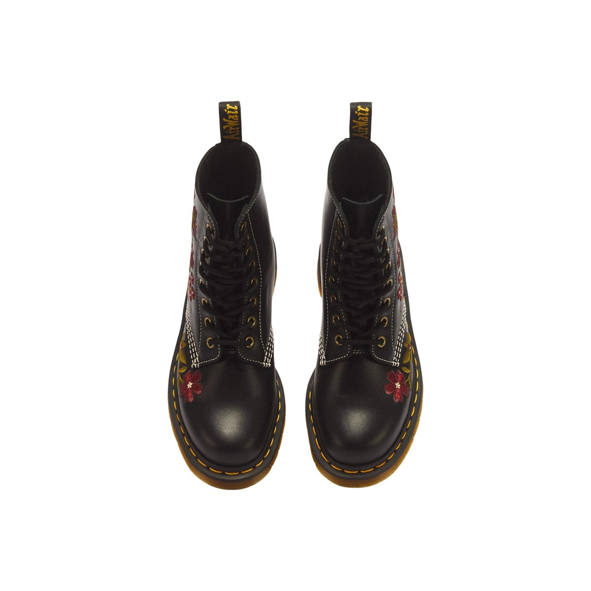 Anfibi Dr. Martens 1460 Pascal Floral – Stivali neri in pelle ricamata 8 occhielli 43273001.