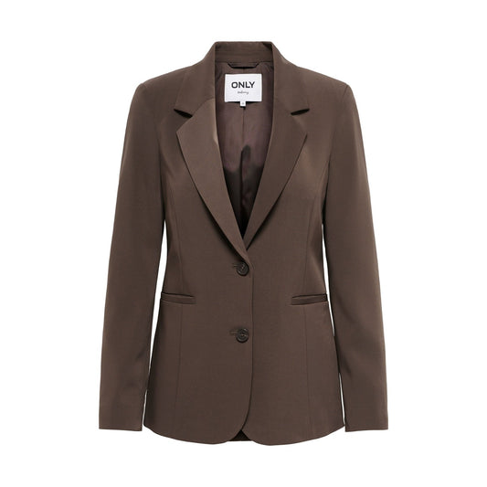 Giacca Only donna marrone con bottoni maniche lunghe - vista frontale dettaglio