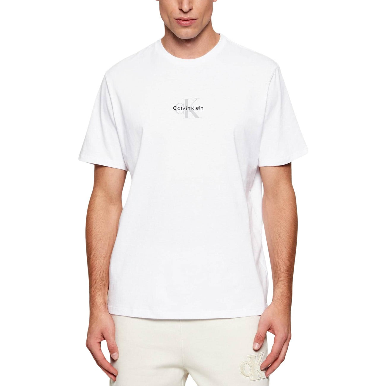 Calvin Klein Jeans T-Shirt Uomo Nero Maniche Corte Scollo Tondo Cotone 100% Primavera Estate LV04RB866G