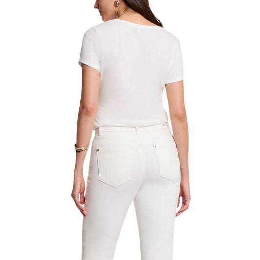 T-shirt Morgan De Toi Bianca Cuore Oro; 50% Cotone, 50% Modal. Stampa frontale lucida, maniche corte, vestibilità regular. Tessuto fluido e traspirante, stile casual-raffinato. Vista posteriore 