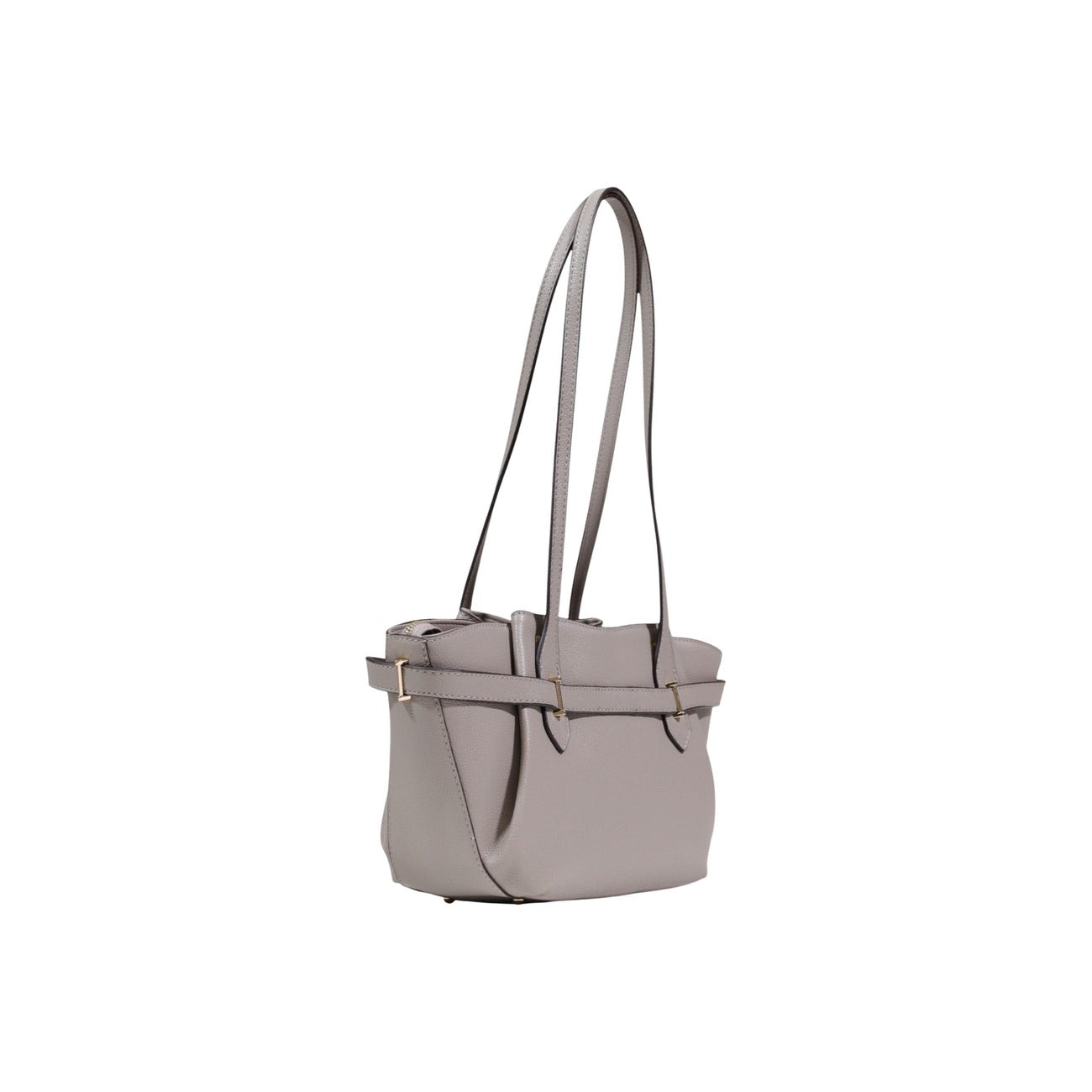 Borsa Satchel Guess Yesba; 100% Poliuretano Grigio. Design a bauletto, metalleria dorata, chiusura con zip. Borsa donna ampia (40 cm) e strutturata.