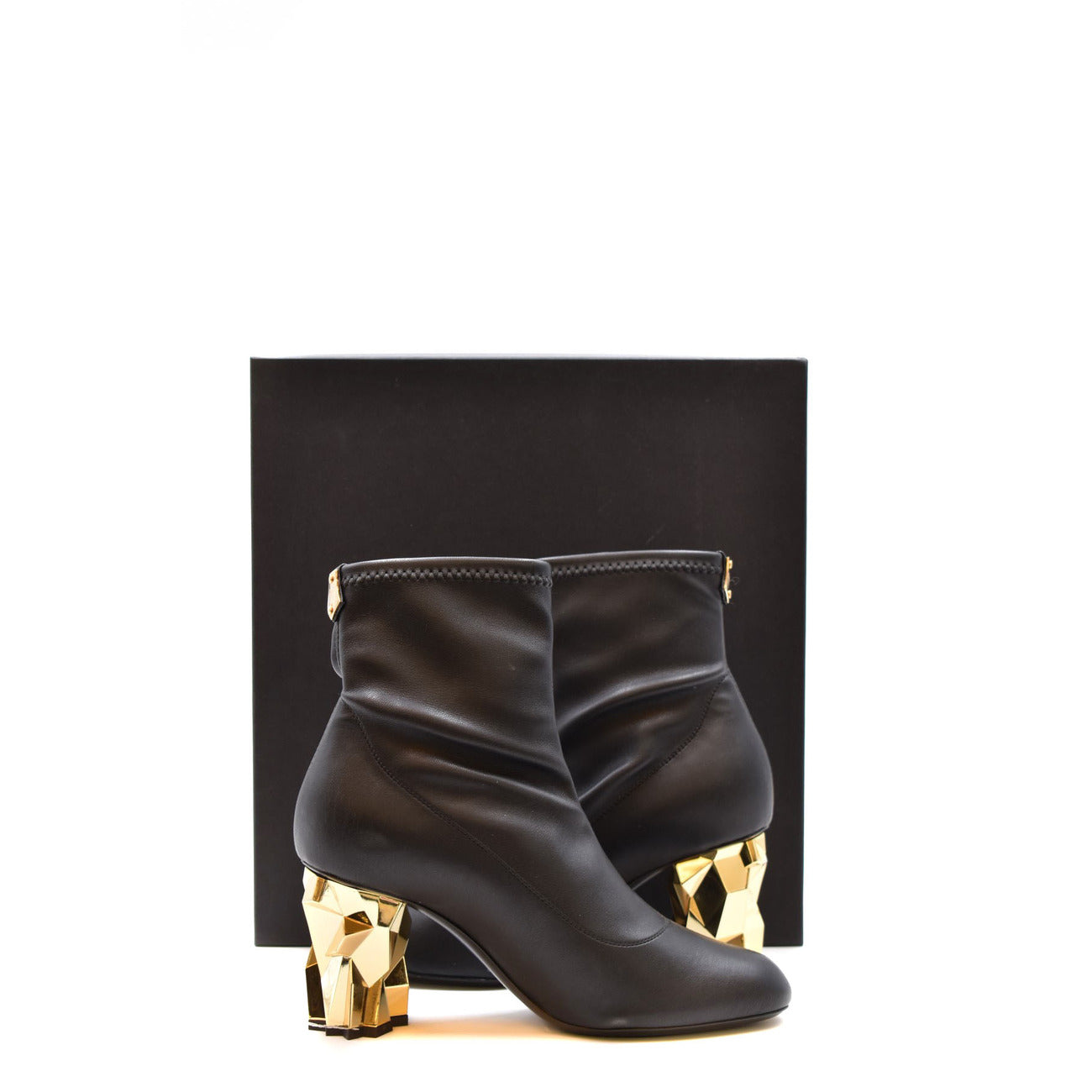 Giuseppe Zanotti Stivali Donna Neri con Tacco Largo Stivaletti in Pelle 100% Autunno/Inverno B_44055