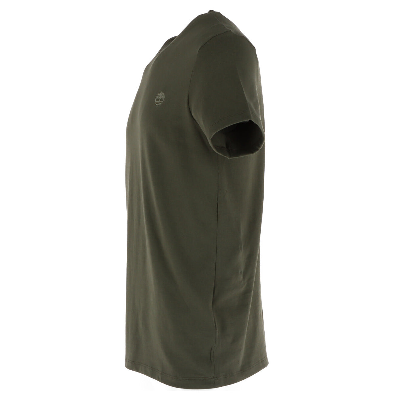 Dettaglio t-shirt Timberland DUNSTAN RIVER uomo verde con logo ricamato e vestibilità regular