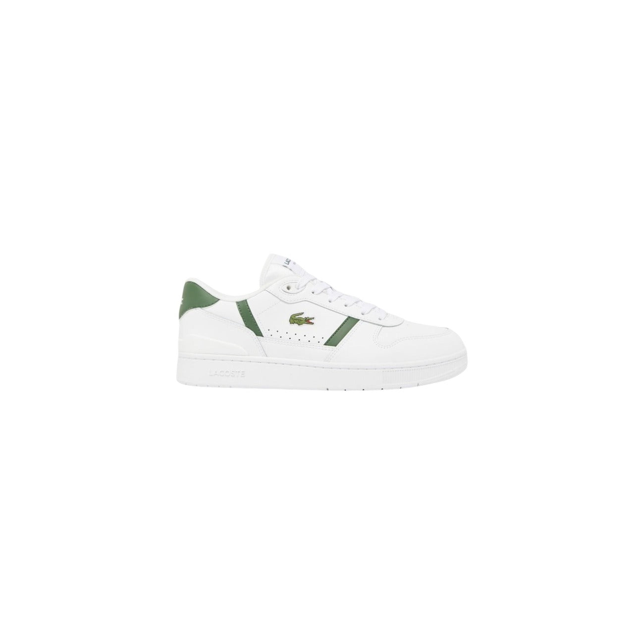 sneaker Lacoste T-Clip Set da uomo in pelle bianca e verde Vista laterale