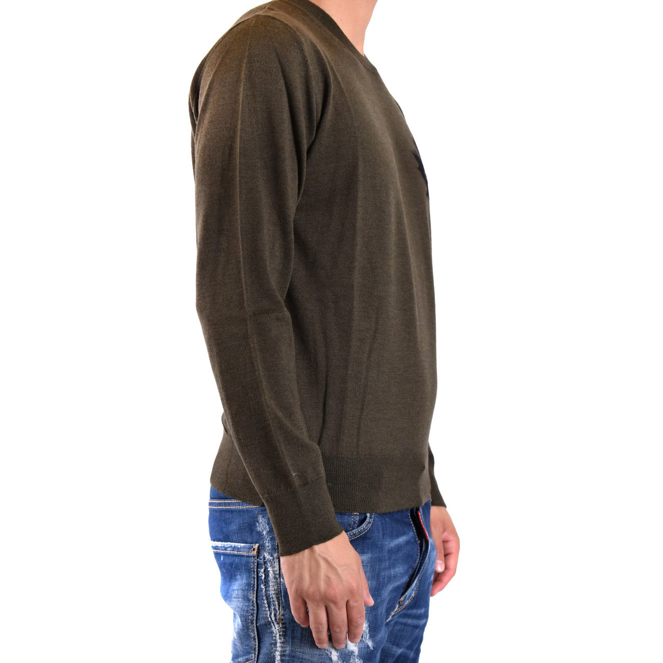 Dsquared2 Maglia Uomo Verde Scollo Tondo Manica Lunga Autunno Inverno V_31650