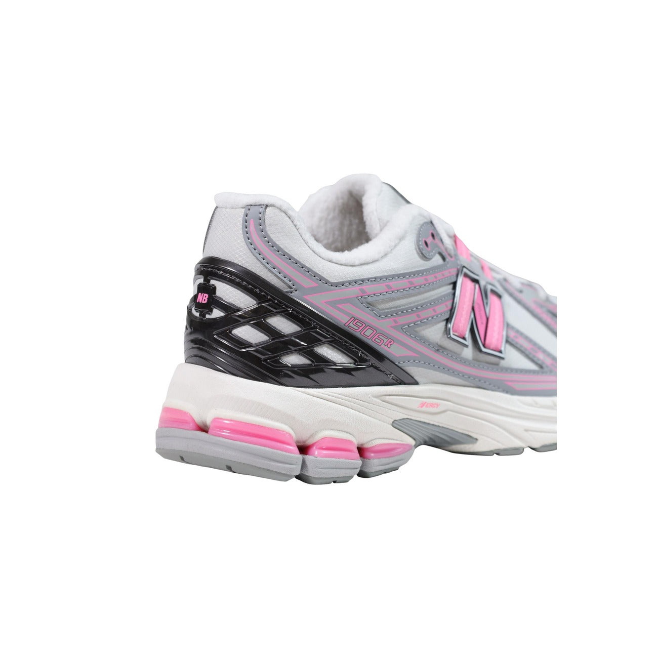 Scarpe New Balance 1906 donna grigie e rosa G19068CA. Sneakers sportive basse Grey Matter e Signal Pink con tomaia in materiale sintetico traspirante, suola ammortizzata da 3 cm e logo laterale, scarpe casual mezza stagione.