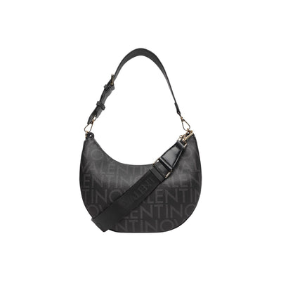 Valentino Bags Borsa Donna Nera a Mano Tracolla con Cerniera - Borsa Poliuretano Tasca Interna 28x23x10cm