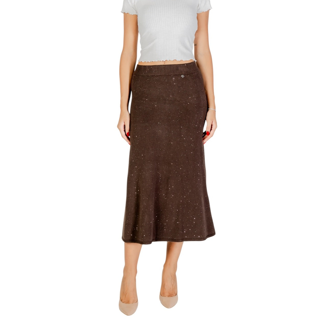 Liu Jo Gonna Donna Marrone Pois 48% Viscosa 32% Poliestere 20% Poliammide Autunno/Inverno MF5295 MA27R