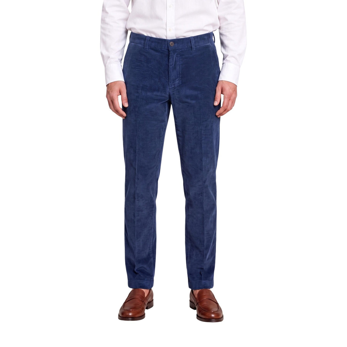 Pantaloni uomo Borghese Aurelio slim fit – Pantalone elegante casual cotone AURELIO 6WPA21 26VL127. Blu