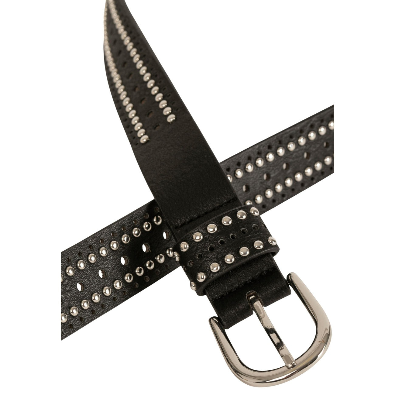 Cintura Morgan De Toi donna nera con fibbia - dettaglio frontale primo piano borchie