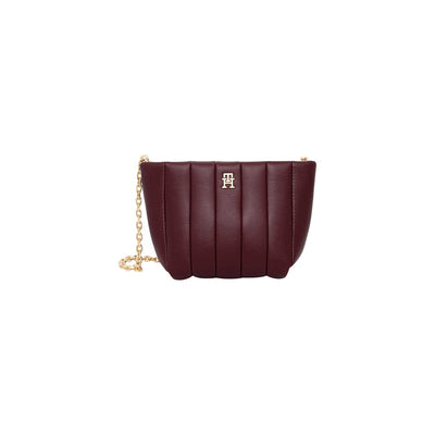 Tommy Hilfiger Borsa Donna Nera a Tracolla con Cerniera - Borsa Poliuretano Tasca Interna 15x16x9cm