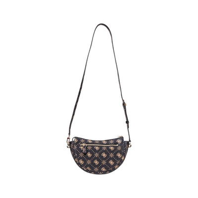 Guess Borsa Donna Marrone con Stampa - Borsa a Tracolla Cerniera Tasca 23x16x10cm