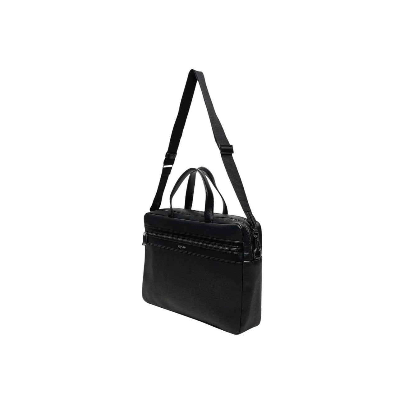 Calvin Klein Borsa Uomo Nera a Mano con Tracolla Cerniera - Borsa Poliuretano Tasche 39x28x8.5cm