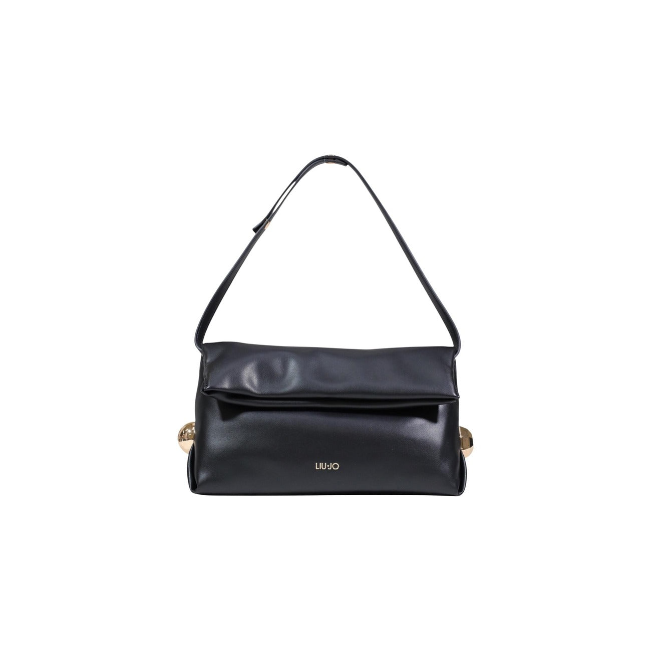 Borsa Liu Jo BETTER donna nera a mano con tracolla tasca interna 100% poliuretano - vista frontale con tracolla 