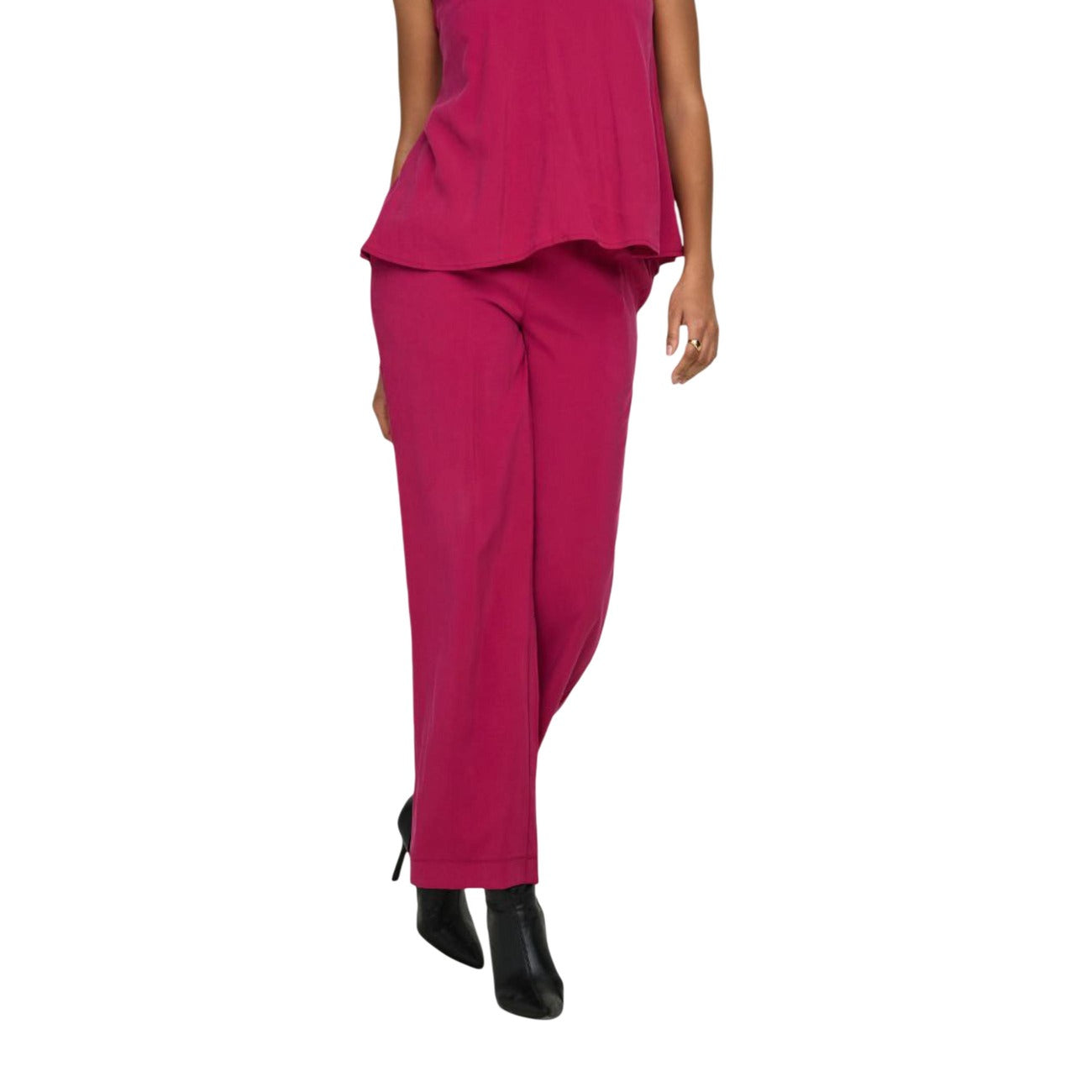 Pantaloni Pull-Up Only; Fucsia. 85% Viscosa, gamba ampia e dritta, vita elastica con coulisse. Leggeri, morbidi e traspiranti. Stile casual contemporaneo per ogni occasione.