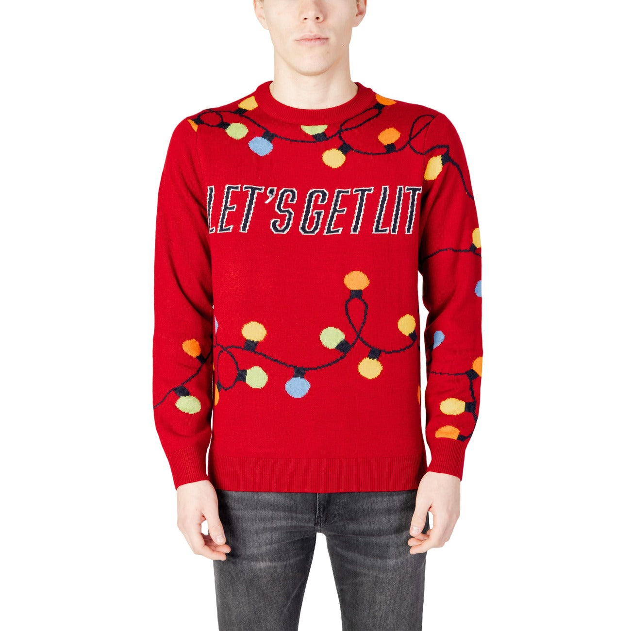 Only & Sons Maglia Uomo Rosso Manica Lunga Acrilico 100% Autunno Inverno 22027279