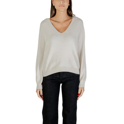 Liu Jo Maglia Donna Marrone con Strass Maniche Lunghe Scollo a V - Maglia Viscosa Poliestere Poliammide