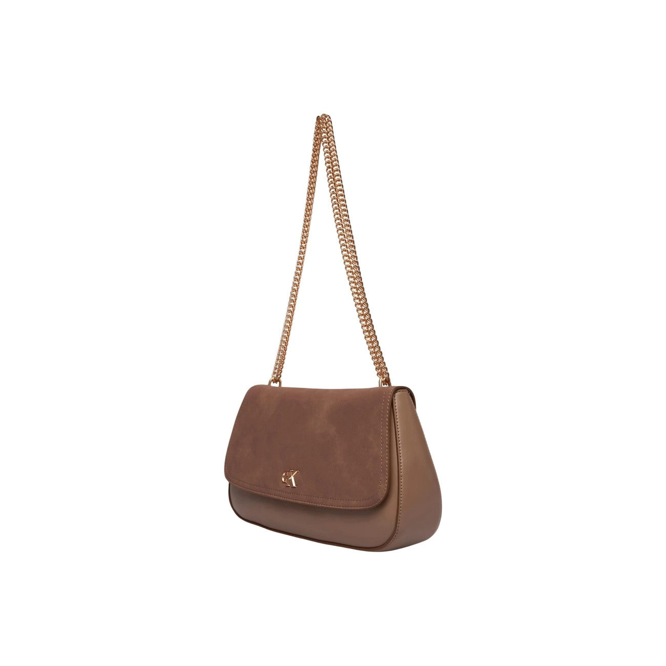 Borsa Calvin Klein donna marrone a tracolla - vista frontale con tracolla
