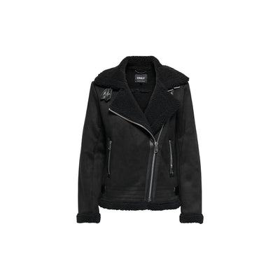 Only Giacca Donna Nero Cerniera Manica Lunga Scollo Tondo Colletto Tasche Poliestere 100% Autunno Inverno 15304775