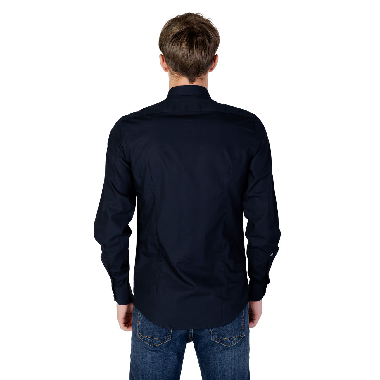 Antony Morato Camicia Uomo Blu Manica Lunga Bottoni Scollo Tondo Colletto Classico 100% Cotone Autunno/Inverno MMSL00628-FA400078