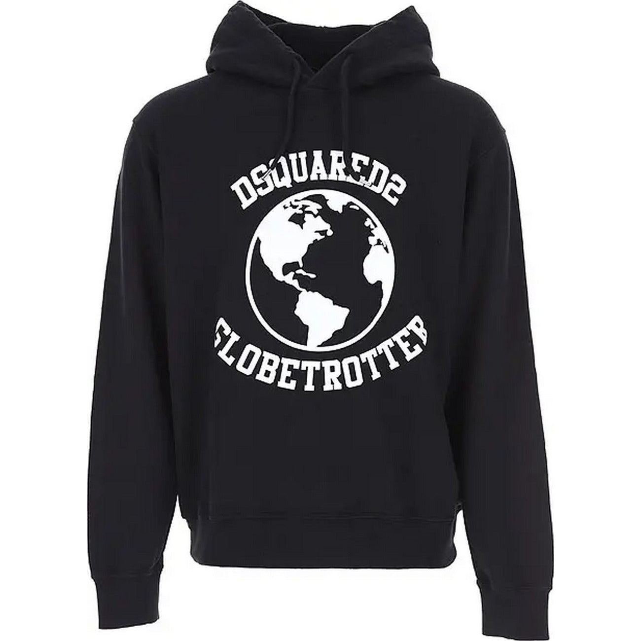 Dsquared Felpa Uomo Nera con Cappuccio Stampa Maniche Lunghe Scollo Tondo in Cotone 100% Autunno/Inverno B_43944