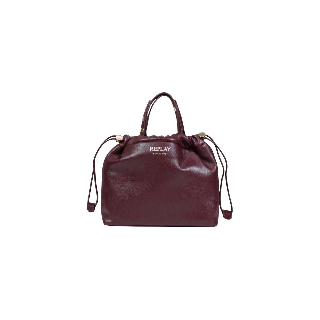 Replay Borsa Donna Bordeaux a Mano e Tracolla con Lacci Tasca Interna - Borsa Poliestere 28x25x9cm