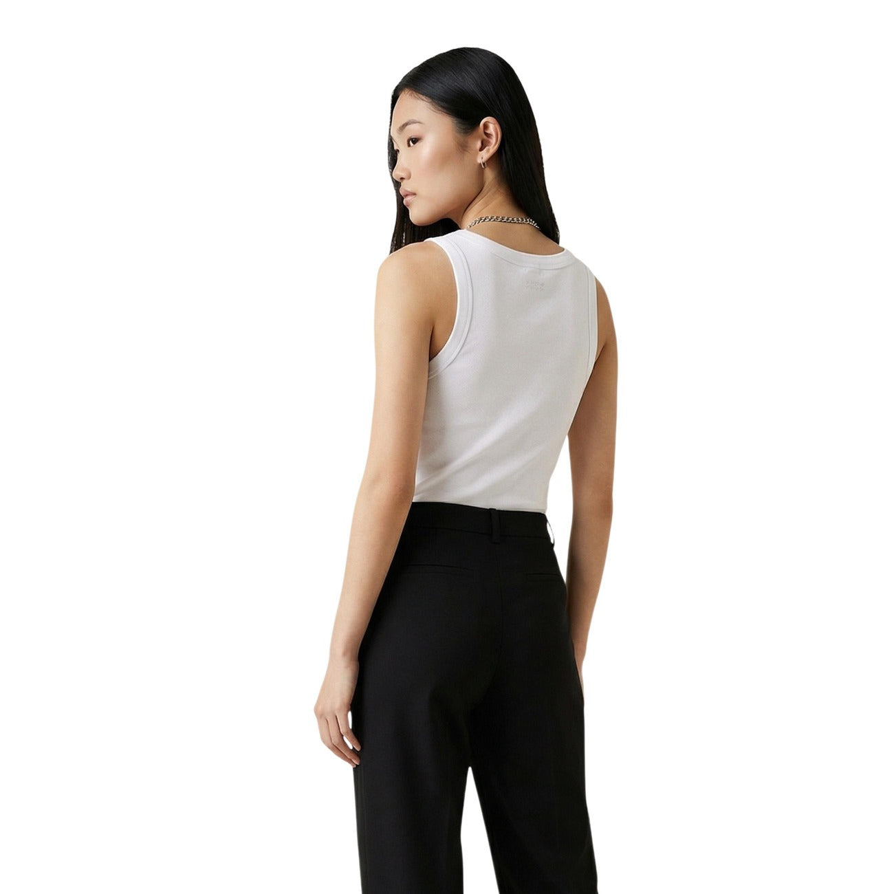 canotta Guess Alexia con paillettes in bianco puro Vista posteriore 