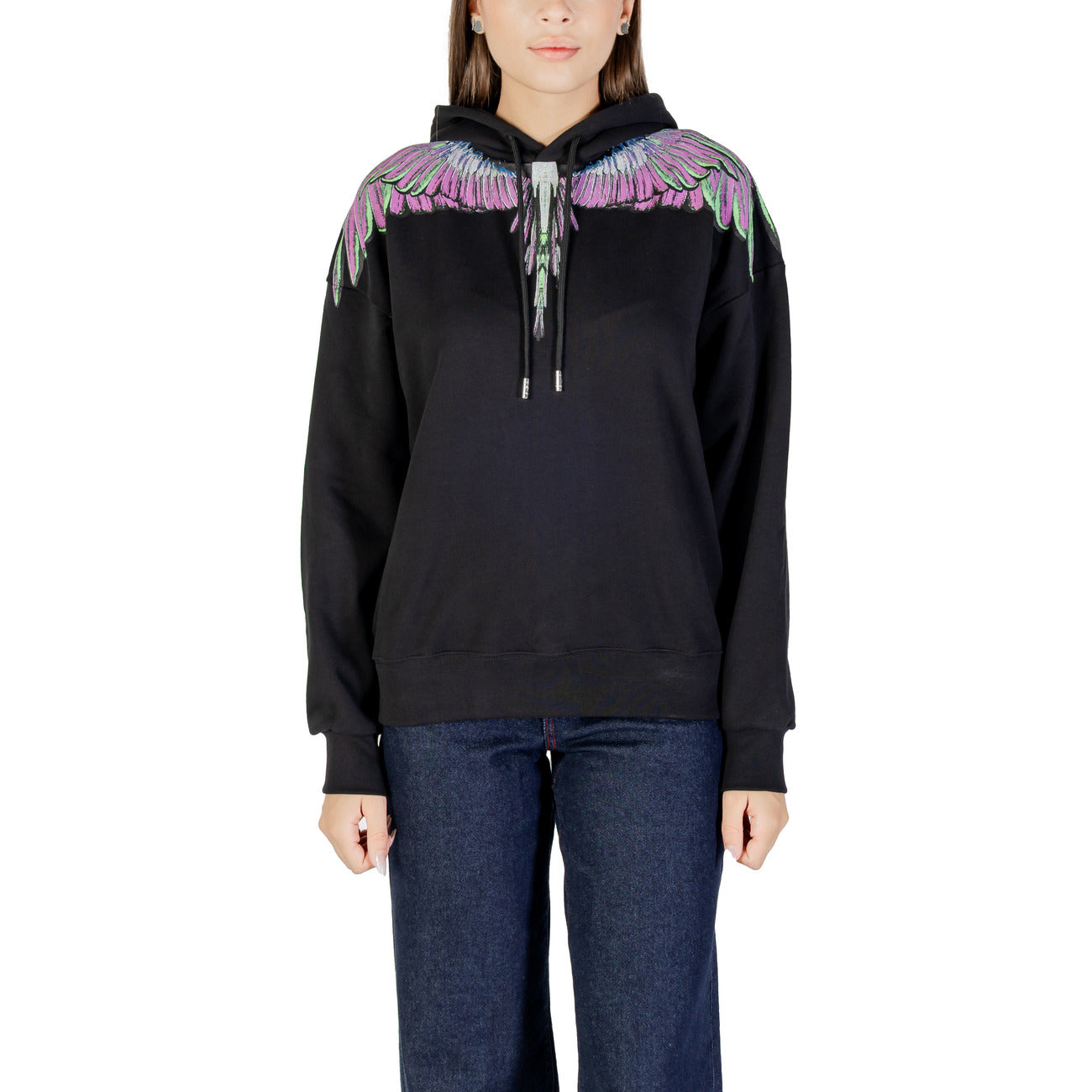 County of Milan Women's Black Hoodie 25ICM30002 - 100% Cotton