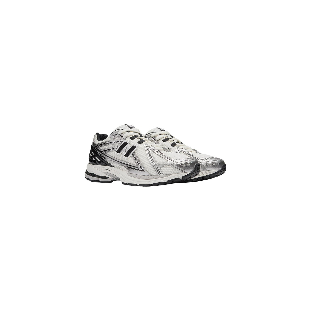 Scarpe New Balance 1906 unisex argento e bianche GC1906ER. Sneakers running basse metallizzate in mesh e materiale sintetico con ammortizzazione ABZORB SBS, supporto Stability Web e suola in gomma, scarpe sportive autunno inverno.