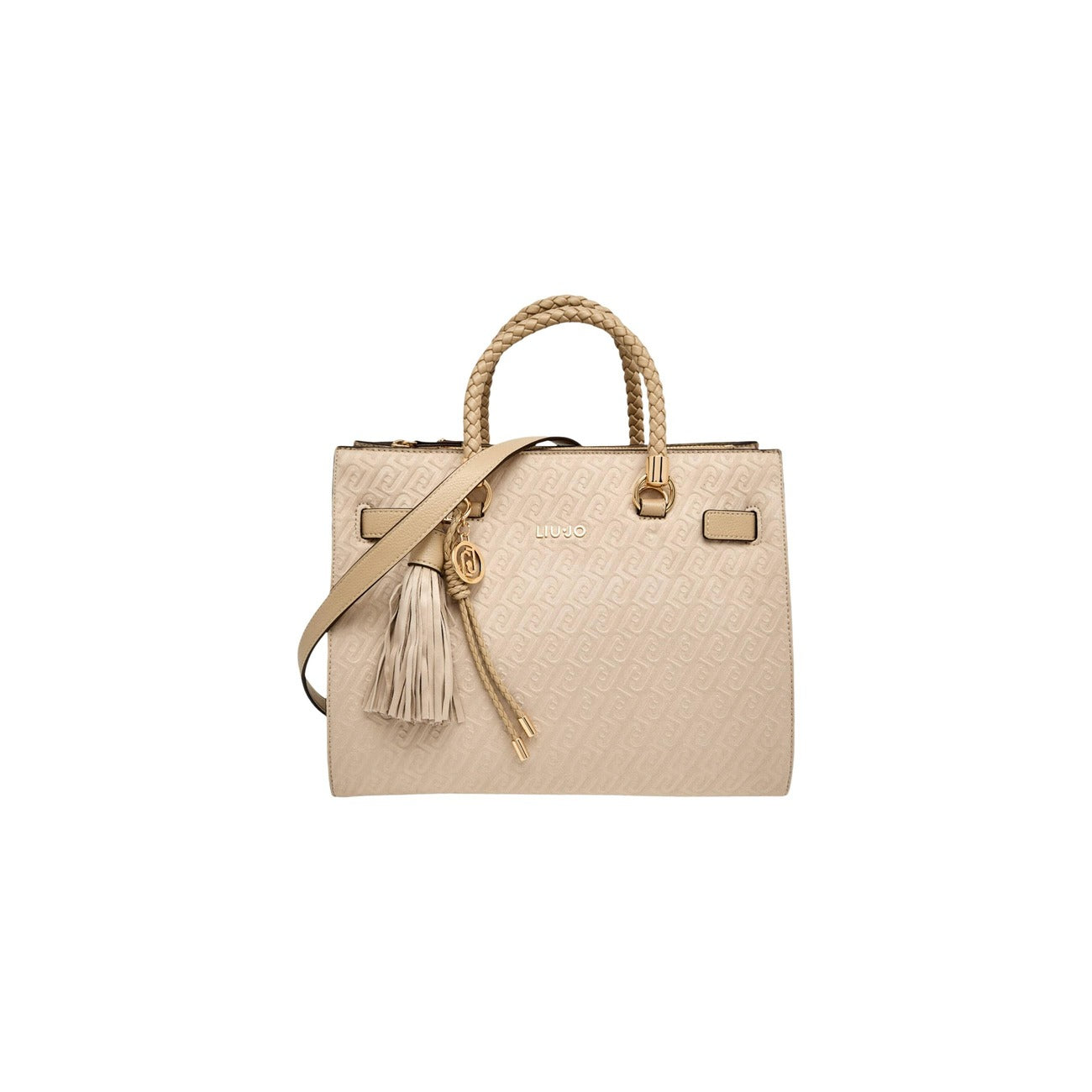 Borsa Liu Jo donna beige a mano con tracolla in poliestere - vista frontale
