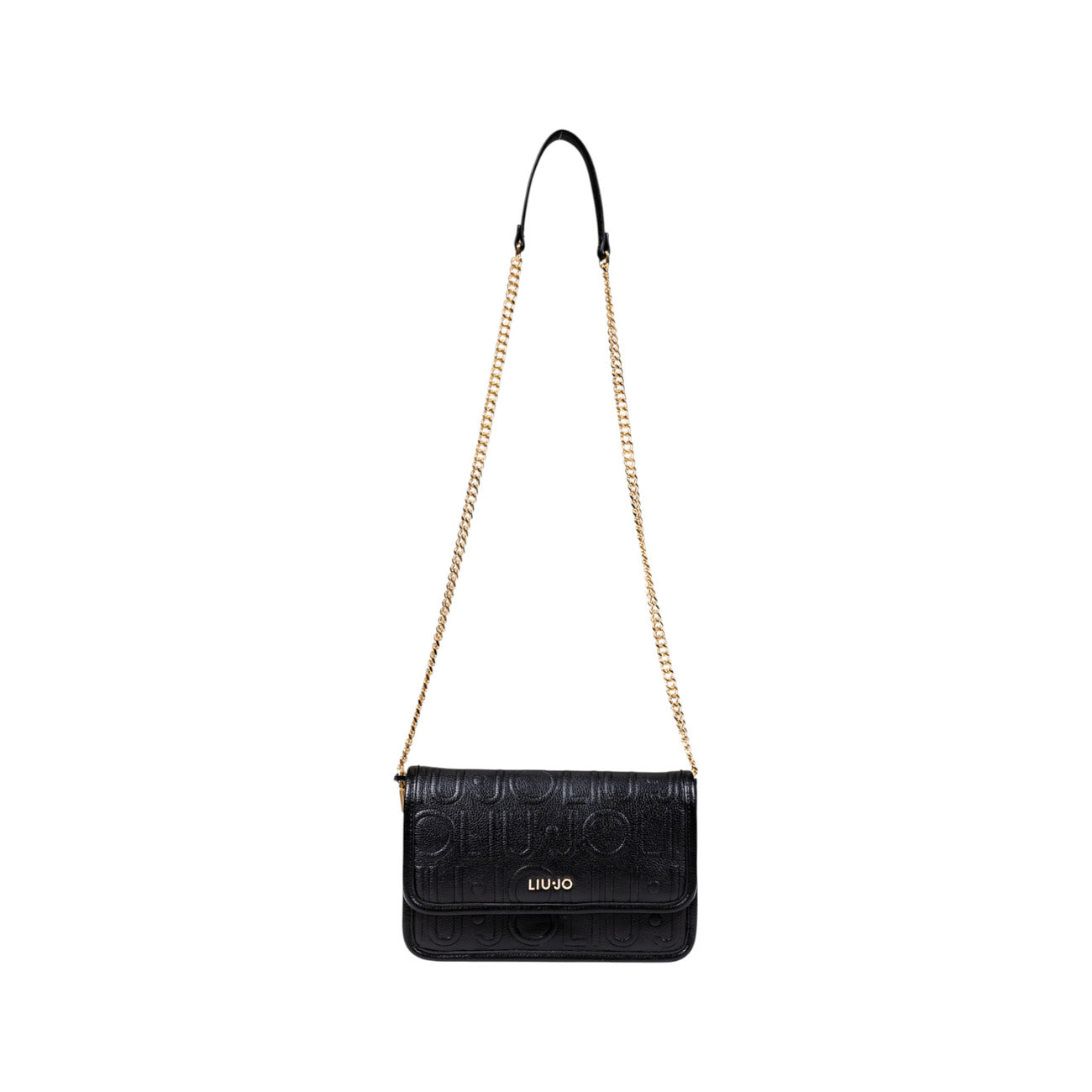 Liu Jo Borsa Donna Nera in Poliuretano 100% a Tracolla con Bottone a Gancio Tasche Interne 23x17x7 cm AF5158 E0538