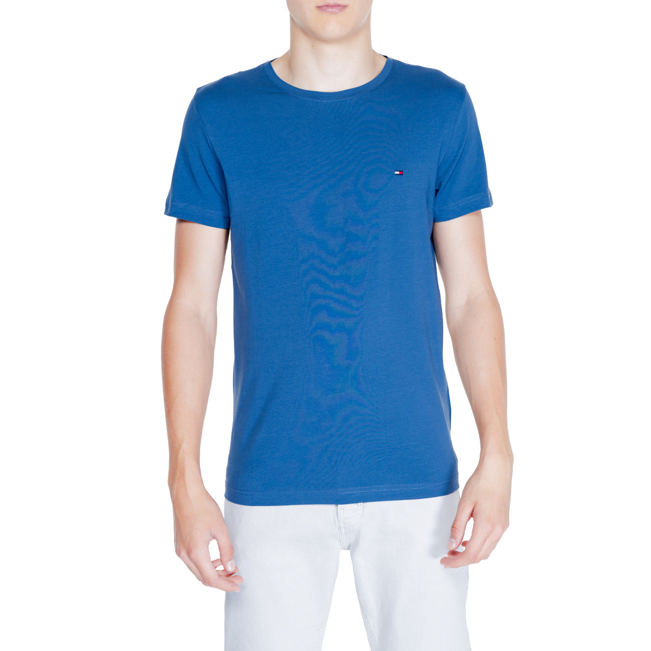 Tommy Hilfiger T-Shirt Uomo Beige Manica Corta Scollo Tondo 96% Cotone 4% Elastan Primavera/Estate 492909