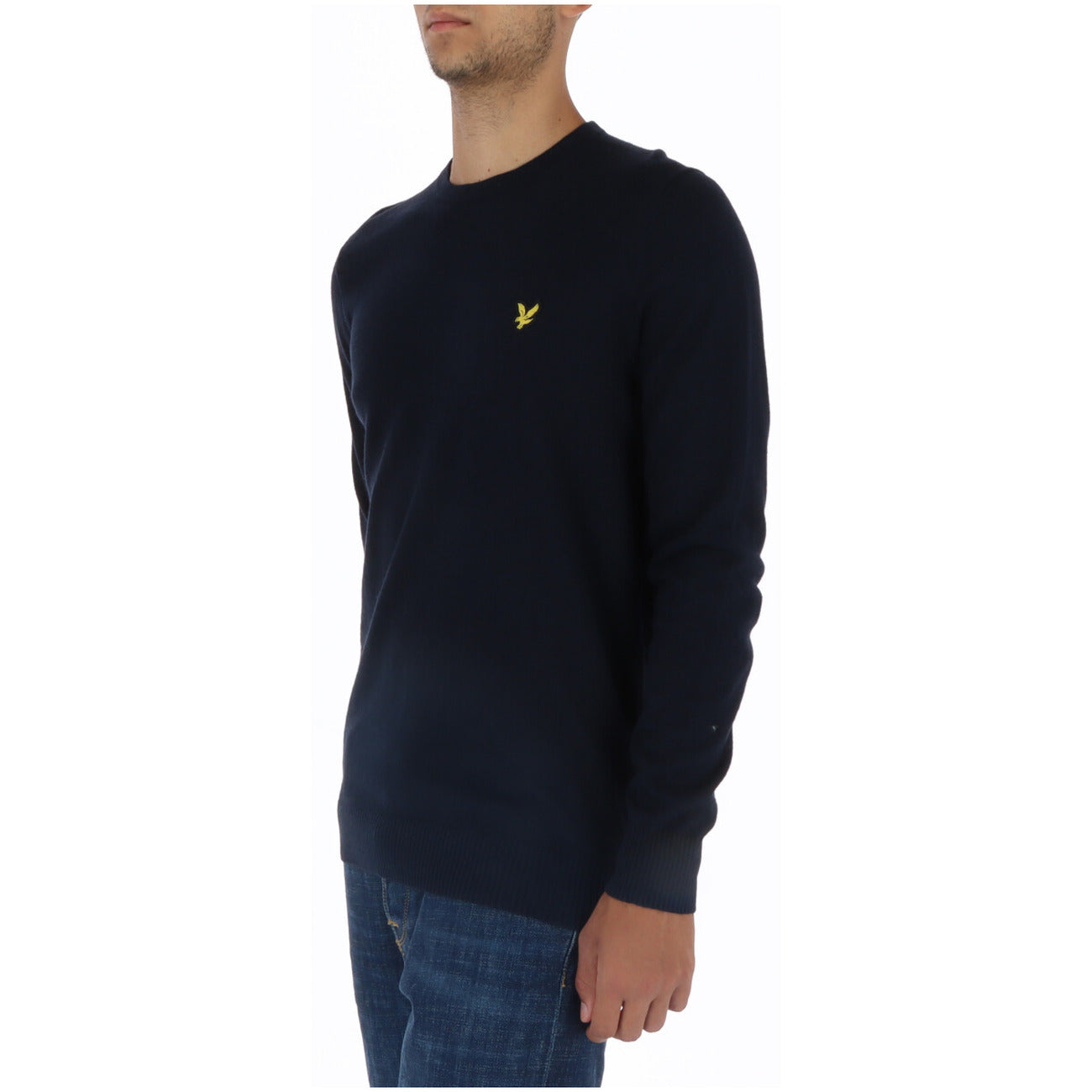 Lyle & Scott Maglia Uomo Blu Scuro Stampa Manica Lunga Cotone Lana Autunno Inverno WH7_22170128_BLUE_SCURO