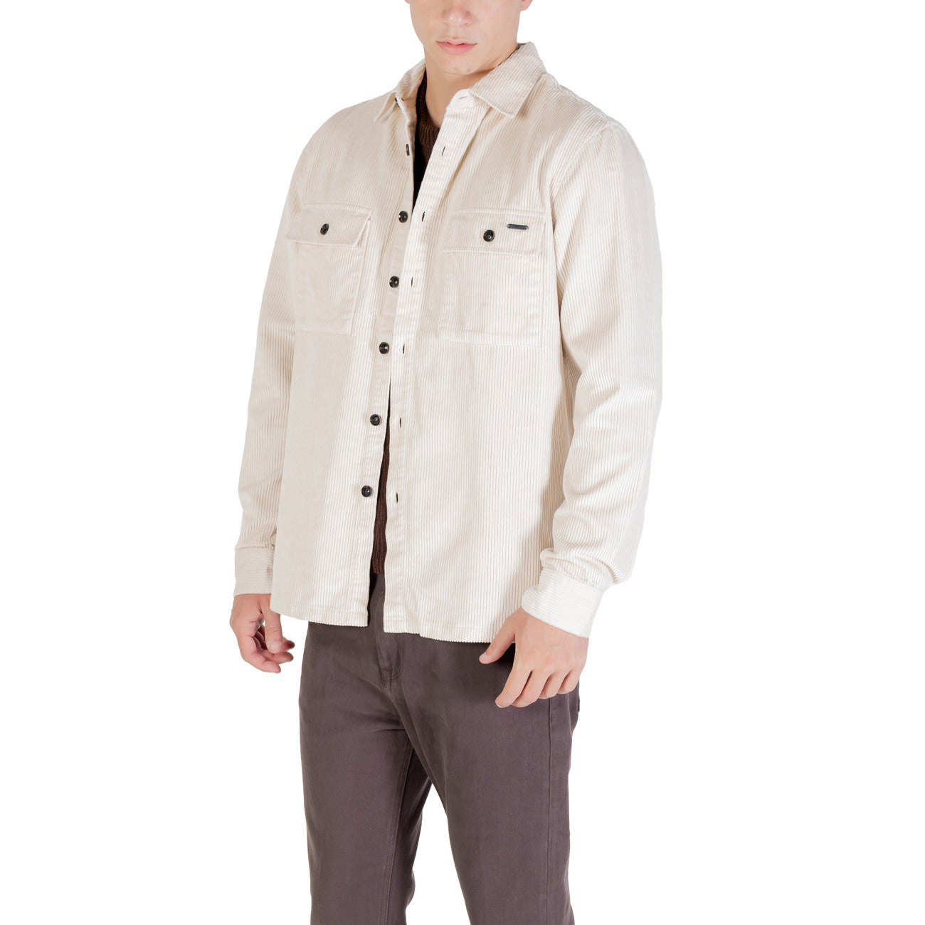 Gianni Lupo Camicia Uomo Bianco Manica Lunga Bottoni Scollo Tondo Colletto Classico Tasche Anteriori 70% Cotone 30% Poliestere Primavera/Estate GL7820S