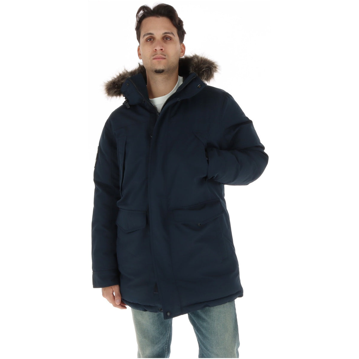Parka uomo Superdry Everest – Giubbotto lungo invernale con cappuccio e pelliccia M5011929A.