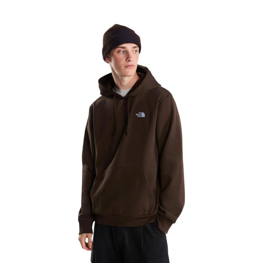 Felpa The North Face M EVO SD REG HOODIE uomo marrone NF0A8CWM. Felpa sportiva con cappuccio in misto cotone, tasca a marsupio frontale, coulisse e logo The North Face ricamato, abbigliamento casual e outdoor uomo.