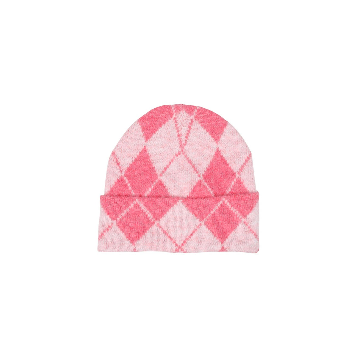 Berretto rosa donna Pieces – Cappello invernale a rombi in maglia riciclata PCADELE HOOD 17166778.
