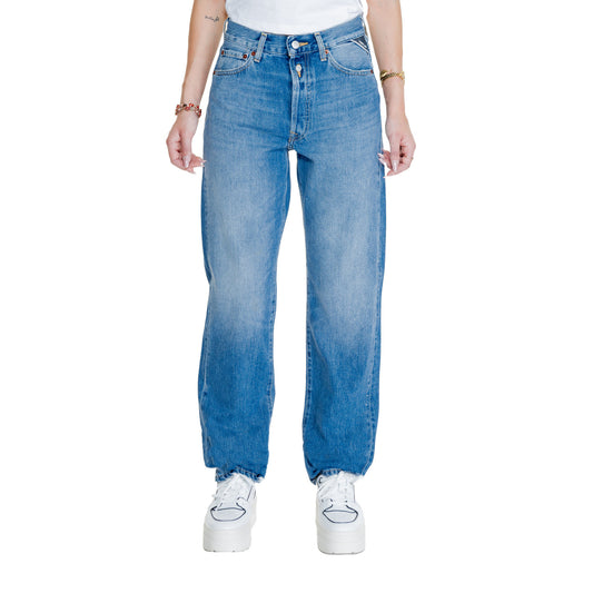 Replay Jeans Donna Blu con Zip Bottone Tasche Anteriori Posteriori in Cotone 100% Autunno/Inverno W9Z1 .000.800 764