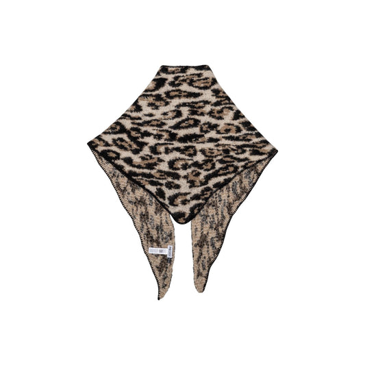 Pieces Sciarpa Donna Nero Leopardata Poliestere 100% Autunno Inverno 17159955
